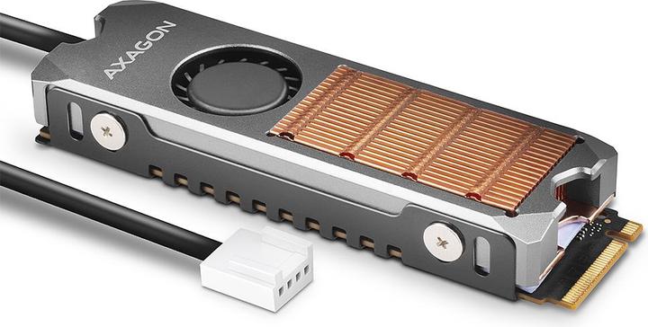 Axagon CLR-M2FAN computerkoelingssysteem Solid-state drive Heatsink/Radiatior Grey 1 pc(s)