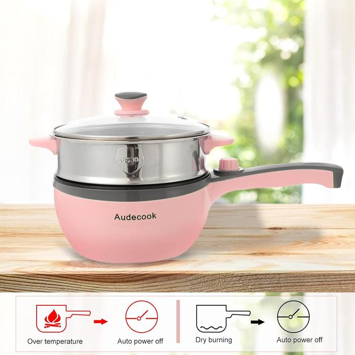 Immagine prodotto Audecook Padella elettrica (Pentola, Cucina a vapore, Padella per friggere, Pirofila + casseruola, Acciaio inossidabile)