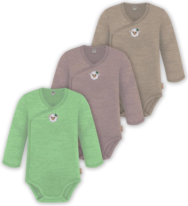 Immagine prodotto Normani Confezione da 3 pezzi di body a maniche lunghe in merino per bambino e bambina - 9355 (80)