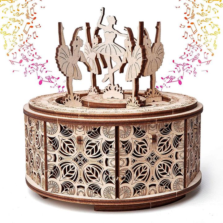 Produktbild Wood Trick Tanzende Ballerinas - Spieluhr - 3D Holzbausatz