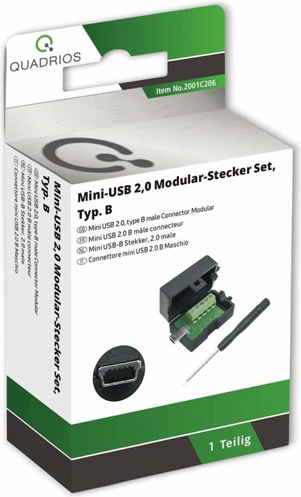 Produktbild Quadrios Mini-USB 2.0 Modular-Stecker Set, Typ B Stecker, gerade 2001C206 Inhalt: 1 St.