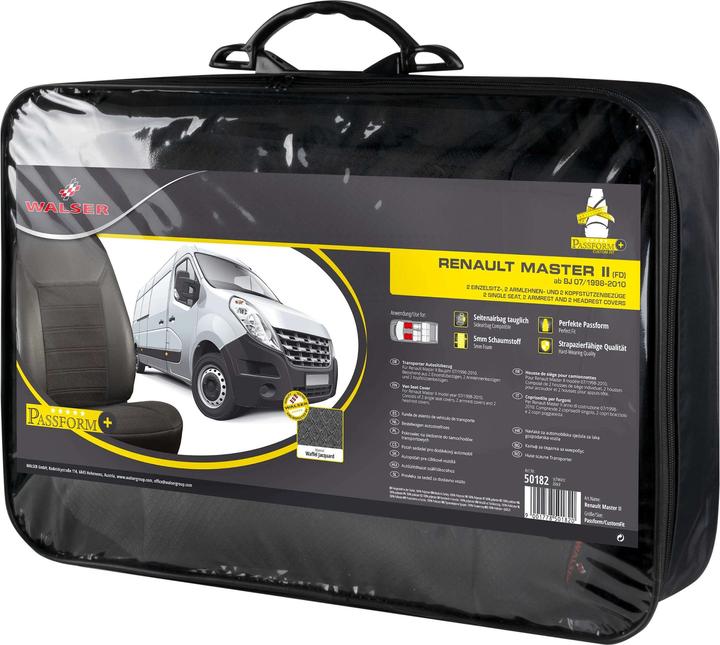 Produktbild Walser Premium Autositzbezug für Renault Master II 1998-Heute, 2 Einzelsitzbezüge vorne