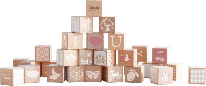 Immagine prodotto Classic World Puzzle realizzato con blocchi di legno pastello. Impara a contare le lettere. 29 El.