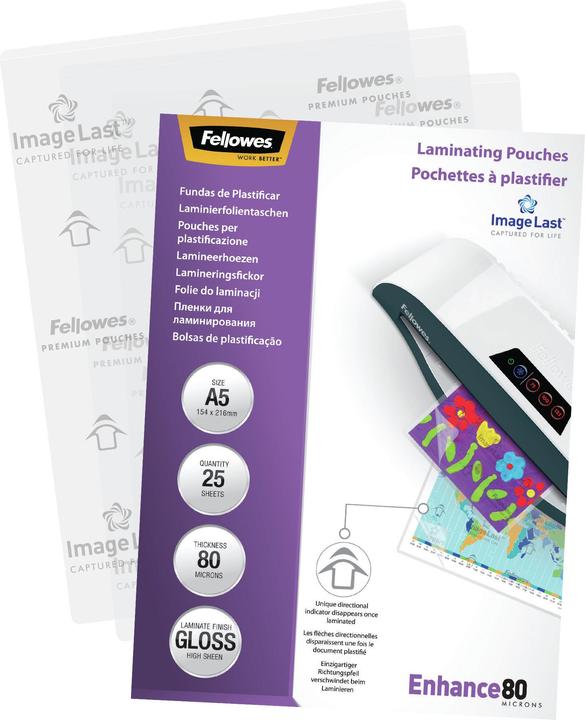 Actual product image Fellowes Enhance 80 (A5, 25 Piece, 80 µm)