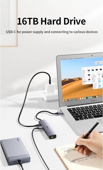 Immagine prodotto Ugreen Gigabit Ethernet Adapter Hub mit USB PD (USB-C, 4 Porti)