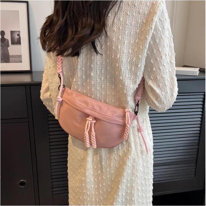 Produktbild Only-Bags.Store Casual Solid Color Chest Bag Grosse Kapazität Taille Pack Taschen Canvas Schulter Crossbody Taschen