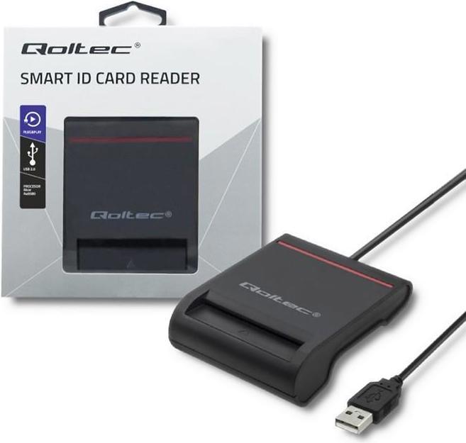 Actual product image Qoltec Skeneris Smart chip ID card scanner USB 2.0 Plug&Play (USB 2.0)