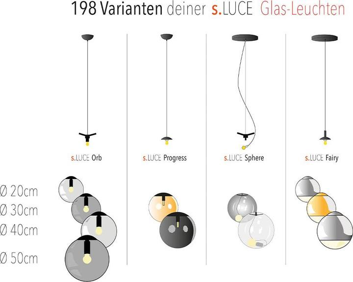 Immagine prodotto s.luce Sfera galleria luce sfera di vetro 5m sospensione (E27)