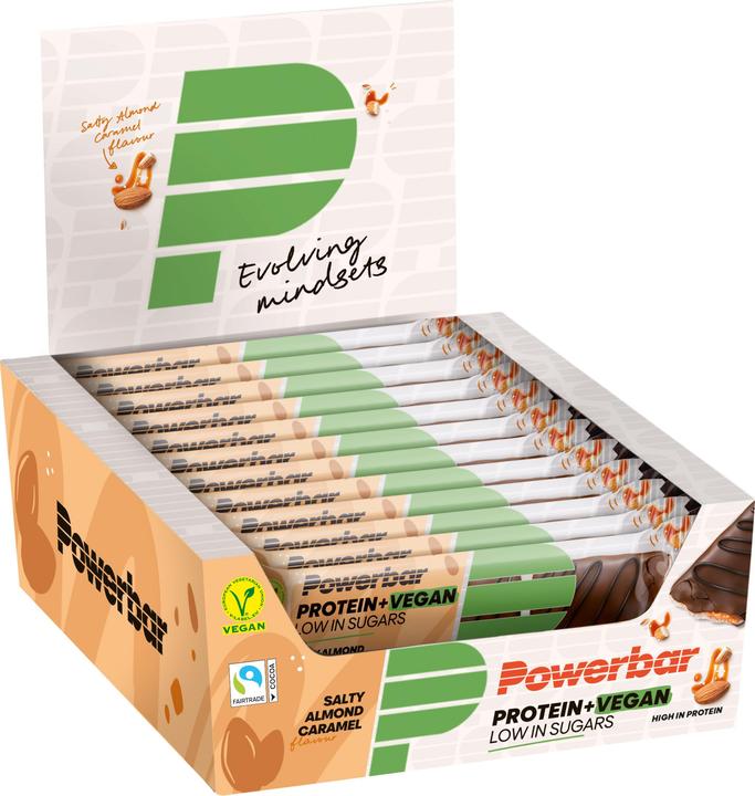 Image du produit Powerbar Protein Plus Low Sugar Vegan (Caramel, Amande salée, 12 pcs, 504 g)
