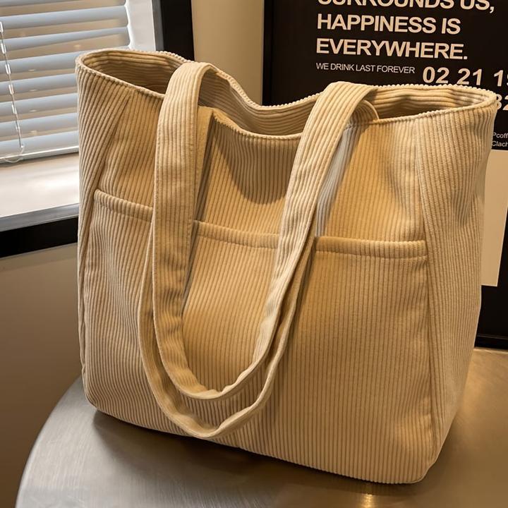 Produktbild Only-Bags.Store Cord-Tasche mit festen Schulterriemen, lässig einfarbig, Reissverschluss, Polyester gefüttert