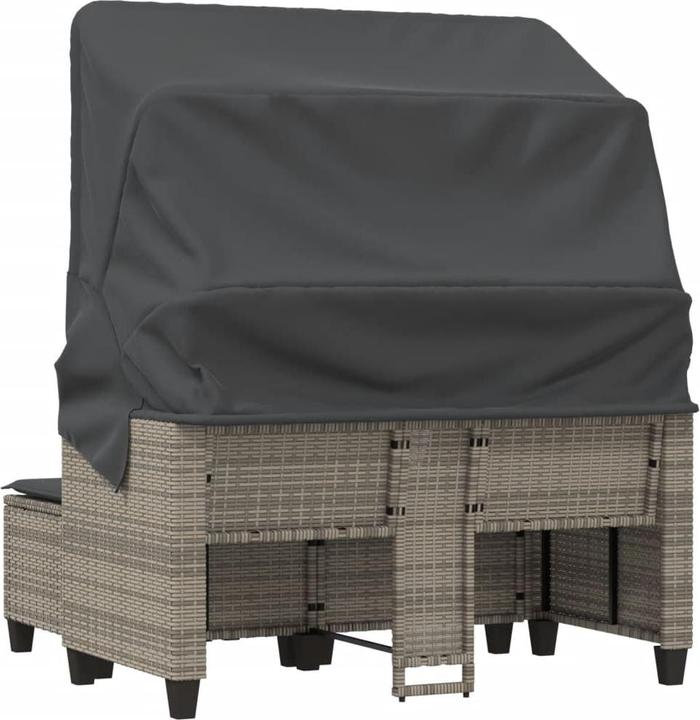 Produktbild VidaXL Gartensofa 2-Sitzer mit Dach und Hockern