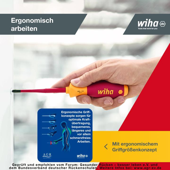 Actual product image Wiha SoftFinish electric slimFix (Port, Pozidriv cross recess (PZ), Phillipps cross recess (PH))