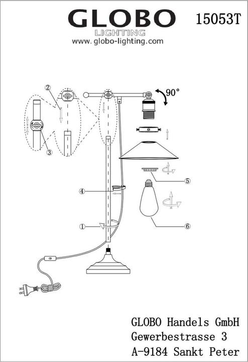 Produktbild Globo Tischleuchte Lenius (E27)