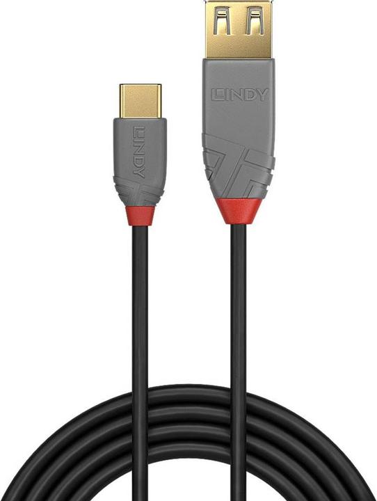 Actual product image Lindy 0.15m USB 2.0 Type C to A Anthra Line (0.15 m, USB 2.0)