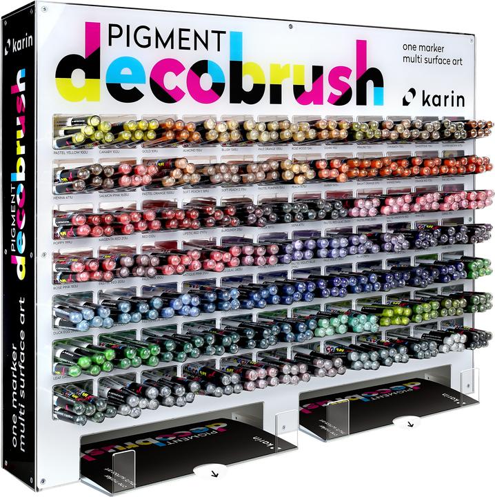 Actual product image Karin PIGMENT DECO BRUSH - Brush Marker (Gold, Mande, Red, Bright orange, Tulipwood, Ochre, White, Canary yellow, Pastel yellow, Indigo, 504 x)