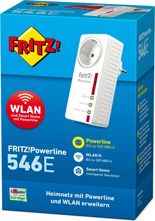 Productafbeelding AVM FRITZ!Powerline 546E, enkele adapter NL (500 Mbit/s)