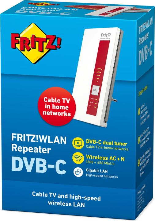 Actual product image AVM FRITZ!WLAN Repeater DVB-C International (1300 Mbit/s, 450 Mbit/s)