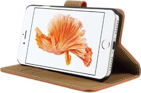 Produktbild Ueli Express iPhone SE / 8 / 7 Buch Etui Tasche Echtleder mit Kartenfach Orange (Apple iPhone SE, Apple iPhone 8, Apple iPhone 7, Apple iPhone SE (2nd Gen), Apple iPhone SE (3rd Gen))