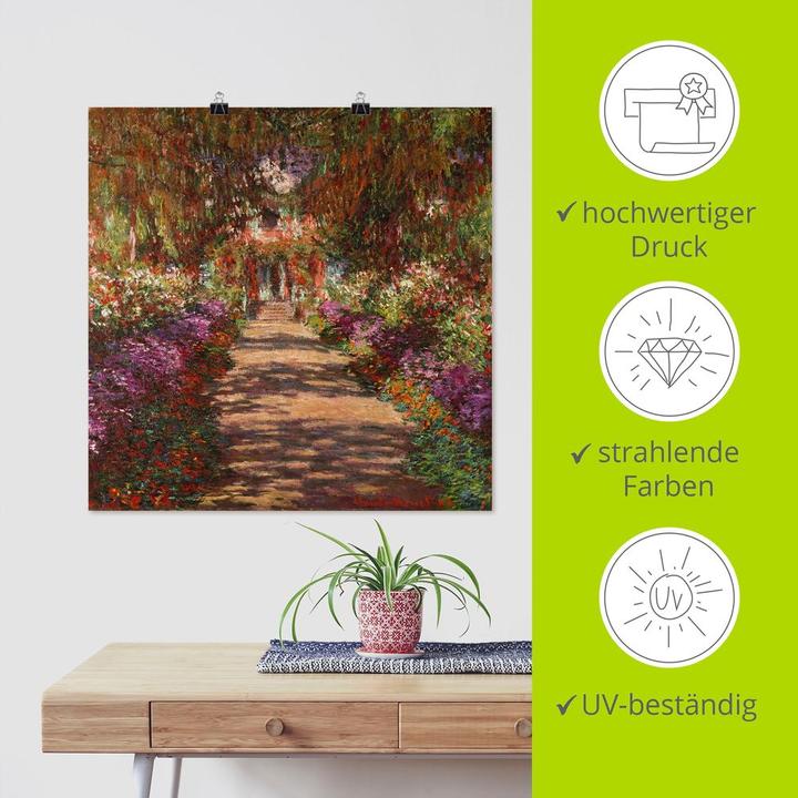 Immagine prodotto Artland Sentiero nel giardino di Monet a Giverny. 1902 T6UD (40x40 cm)