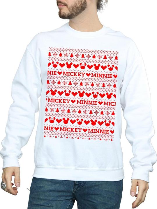 Immagine prodotto Disney Mickey And Minnie Christmas Fair Isle Felpa Uomo (XXL)