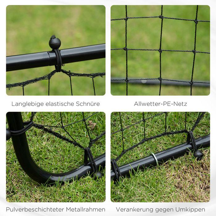 Image du produit Swisshandel24 Filet de football rebondissant, tube métallique + tissu PE, 96 x 80 x 96 cm, noir