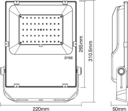 Produktbild Milight RGBW Funk Profi LED Flutlicht 50W IP65 mit Fernbedienung (5000 lm, IP65)
