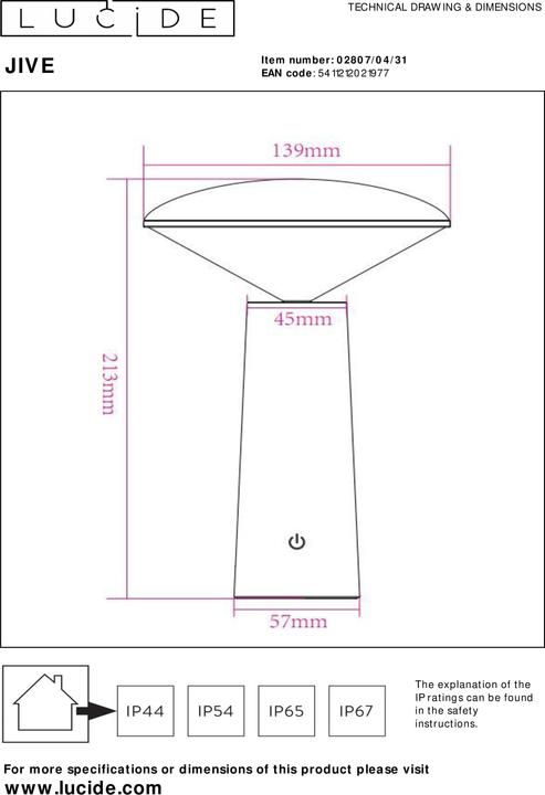 Actual product image Lucide Table lamps (180 lm)