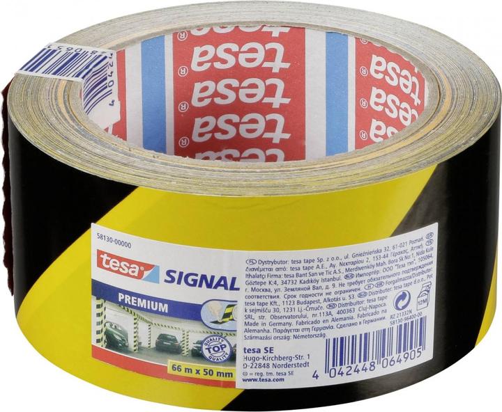 Produktbild tesa PREMIUM Signal Markierungsband, selbstklebendes PVC Warnband zur permanenten Markierung (50 mm)