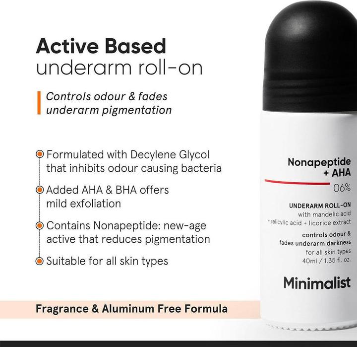 Actual product image Minimalist Nonapeptide + AHA 06% Underarm Roll on (40 ml)