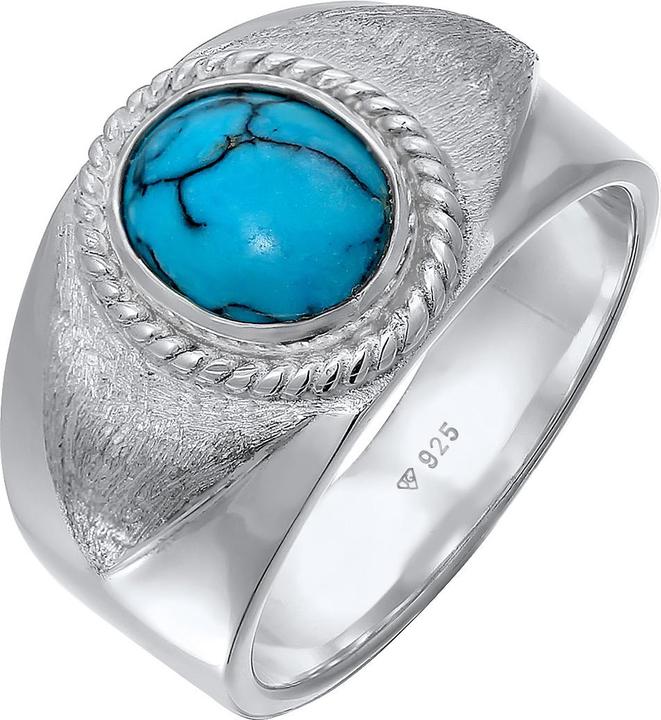 Immagine prodotto Kuzzoi Anello Uomo Signet Ring Turchese Howlite Argento 925 (64, 925 Argento)