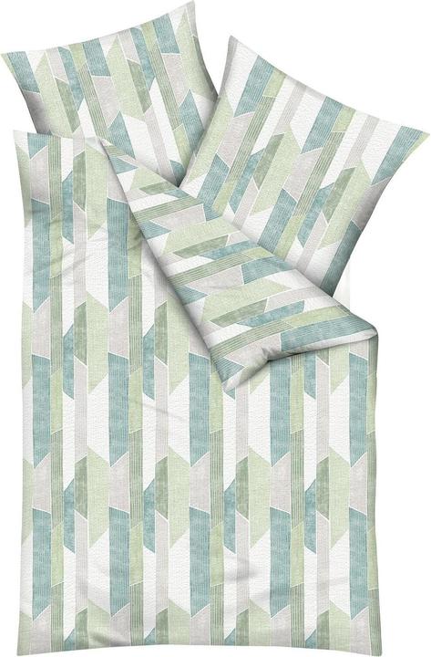Immagine prodotto Traumschlaf Biancheria da letto seersucker verde Mikado (Set di biancheria da letto, 135x200 cm + 80x80 cm)