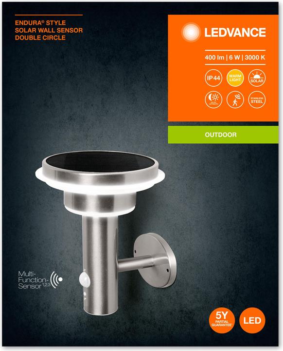 Actual product image Ledvance Endyra Style Solar Double Circle (400 lm, IP44)