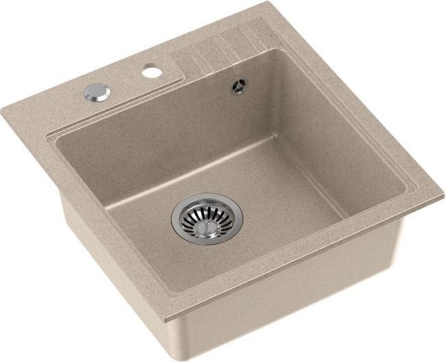 Image du produit Steiner PETER 110 Steingran beige granite évier 1 vasque sans (50x52x20) avec siphon et fiche (50 cm, 52 cm)