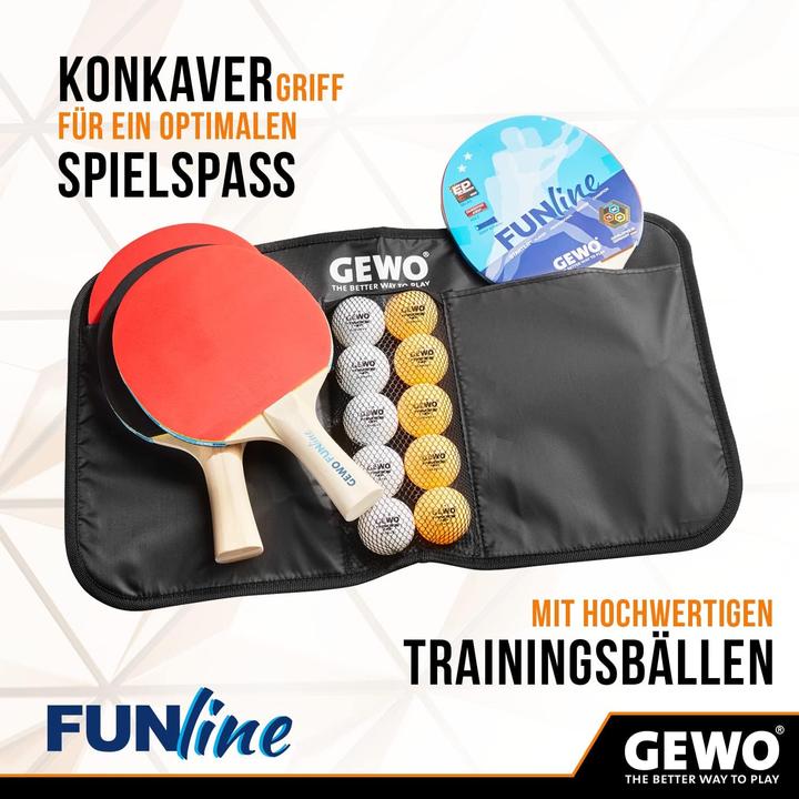 Immagine prodotto Gewo FunLine Tischtennisschläger Set mit Bällen und Aufbewahrungstasche