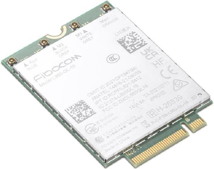 Actual product image Lenovo ThinkPad Fibocom L860-GL-16 4G LTE CAT16 M.2 WWAN Module for T16/P16s Gen 2 Intel and AMD (PCIe)