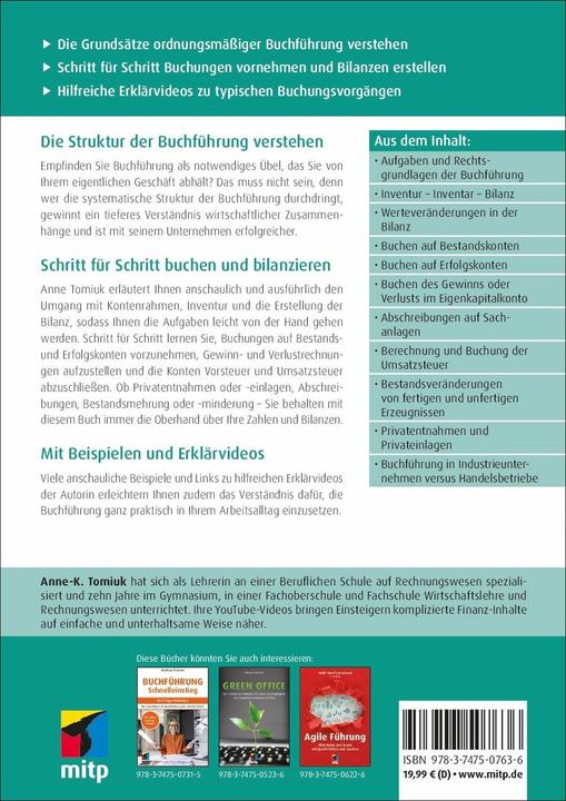 Produktbild Buchführung und Bilanzierung – einfach und fundiert (Deutsch, Anne-Katharina Tomiuk, 2024)