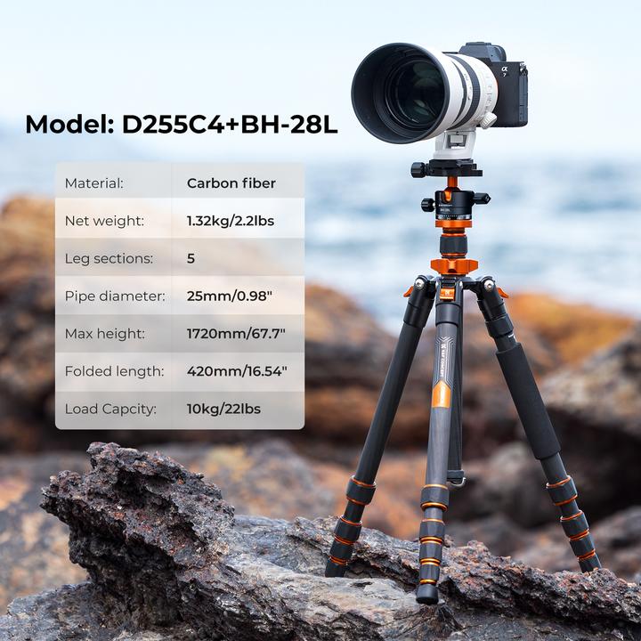 Actual product image K&F Concept Concept Tripod SA255C1 (Carbon)