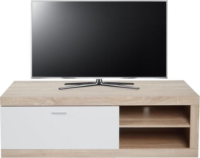 Image du produit Mendler Rack TV HWC-L33, bois 43x140x41cm Compartiment de rangement, aspect chêne, blanc