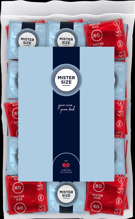 Produktbild Mister Size 60 mm Kondome, 100 Stück, Naturkautschuklatex, extra dünn, silikonbefeuchtet (100 Stk.)