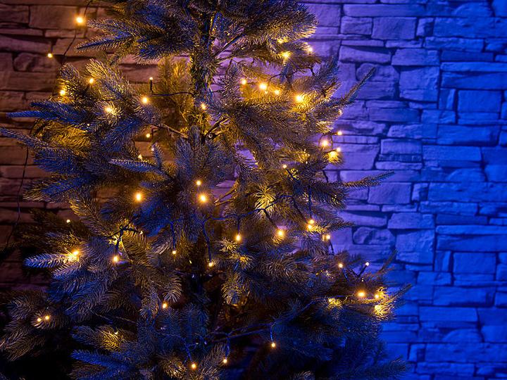 Actual product image Lunartec LED light chain with 100 LEDs, timer, battery, warm white, 10 m, IP44 (10 m)