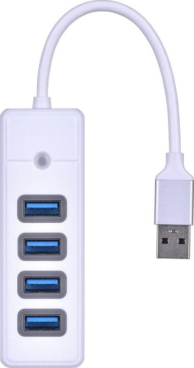Immagine prodotto Orico Adattatore Hub USB a 4x USB 3.0, 5 Gbps, 0,15 m (bianco) (USB-C, 4 Porti)
