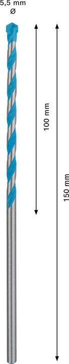 Produktbild Bosch Professional Zubehör EXPERT CYL-9 MultiConstruction Bohrer, 5,5 x 100 x 150 mm (5.5 mm)