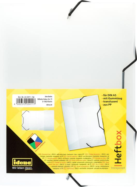 Produktbild Idena Heftbox A5 Gummizug PP transparent (A5, 1 x)