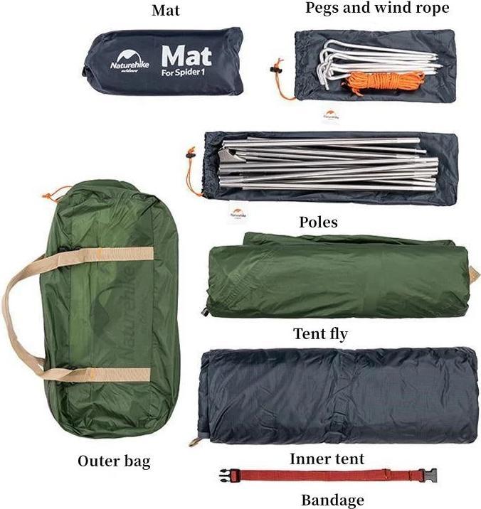 Image du produit Naturehike Cycling Ultralight 1PersonenZelt (Tente cycliste ultralégère pour 1 personne) (Tente igloo, 1.70 kg, 1 personne)