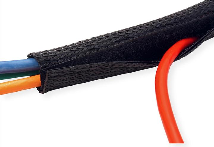 Produktbild Roline PVC Gewebeschlauch für Kabelbündelung, schwarz, 2,5 m (250 cm)