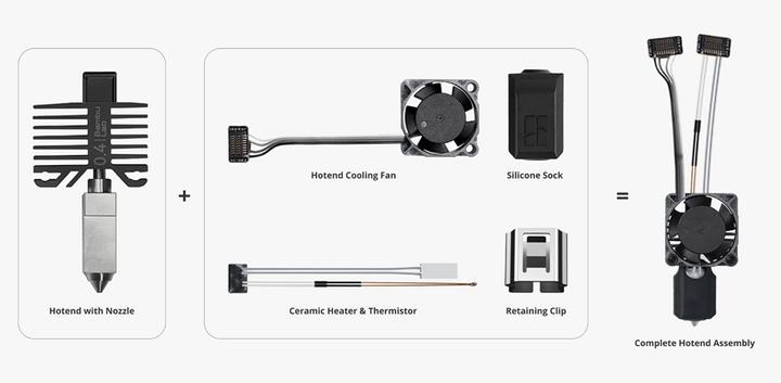 Actual product image Bambu Lab P1 Hotend - hardened steel nozzle 0.6mm (Blast pipe)