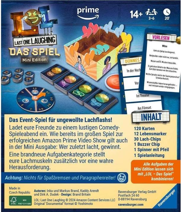 Actual product image Ravensburger 24592 - Last One Laughing The Game: Mini Edition - The party game for the popular (German)