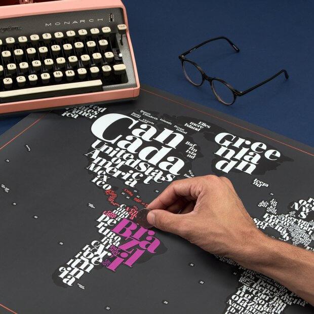 Produktbild Luckies Scratch Map Typogeography (82 x 60 cm)