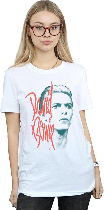Actual product image David Bowie Womens/Ladies Mono Stare Cotton Boyfriend T-Shirt (3XL)