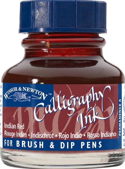 Actual product image Winsor & Newton Ink Calligraphy Ink indian (Inkwell, Red, 30 mm)